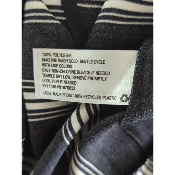 Xhilaration Women's Striped Faux Wrap Ruffle Dress Black White MED NWT Corporate - Picture 7 of 9